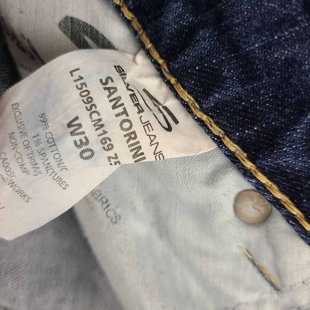Silver Jeans Womens 30‎ Blue Santorini Capri Distress Light Wash Denim